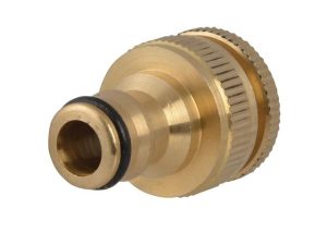 Faithfull Brass Dual Tap Hose Connector 1/2in and 3/4in - Stone Builders Merchants
