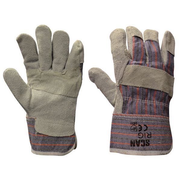 Scan Canadian Rigger Cowsplit Leather Gloves - Stone Builders Merchants