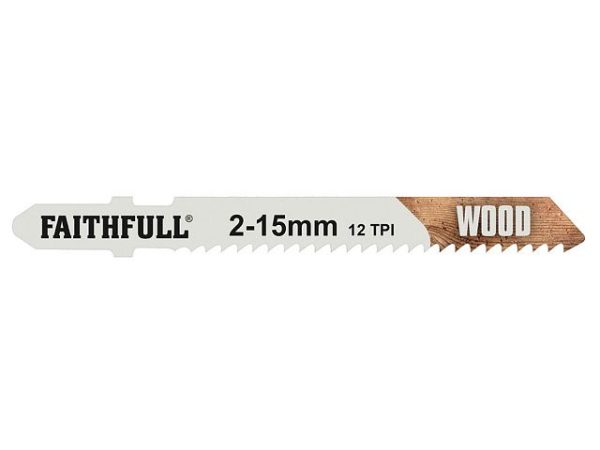 Faithfull Jigsaw Blades (5) Wood 12tpi 50mm - Stone Builders Merchants