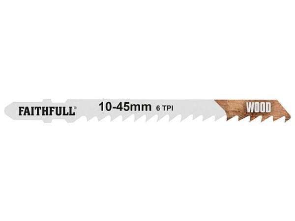 Faithfull Jigsaw Blades (5) Wood 6tpi 75mm - Stone Builders Merchants