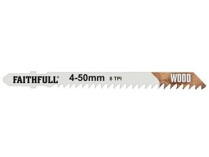 Faithfull Jigsaw Blades (5) Wood 8tpi 75mm - Stone Builders Merchants