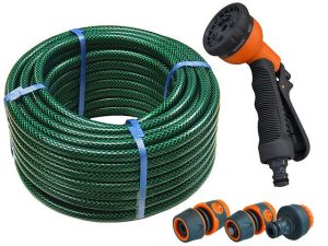 Faithfull PVC Garden Hose 30M with Fittings and Spray Gun - Stone Builders Merchants