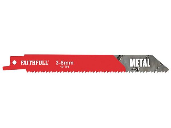Faithfull Sabre Saw Blades (5) Metal 10tpi 150mm - Stone Builders Merchants