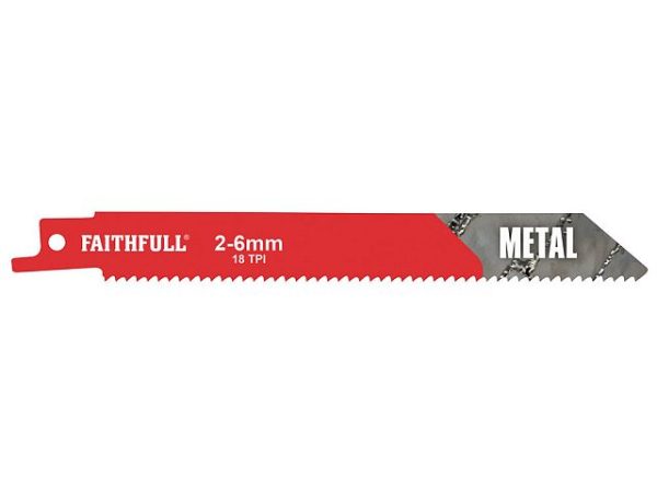 Faithfull Sabre Saw Blades (5) Metal 18tpi 150mm - Stone Builders Merchants