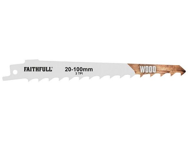 Faithfull Sabre Saw Blades (5) Wood 3tpi 150mm - Stone Builders Merchants