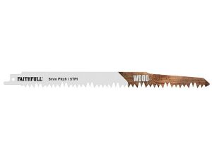 Faithfull Sabre Saw Blades (5) Wood 5tpi 240mm - Stone Builders Merchants