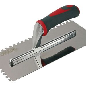 Faithfull Soft-Grip Notched Wall Trowel Stainless Steel - Stone Builders Merchants