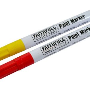 Faithfull Paint Marker Pens - Pack of 2 Yellow & Red - Stone Builders Merchants